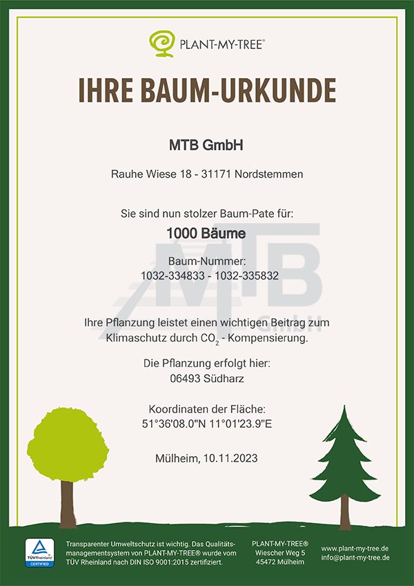MTB Baum-Urkunde